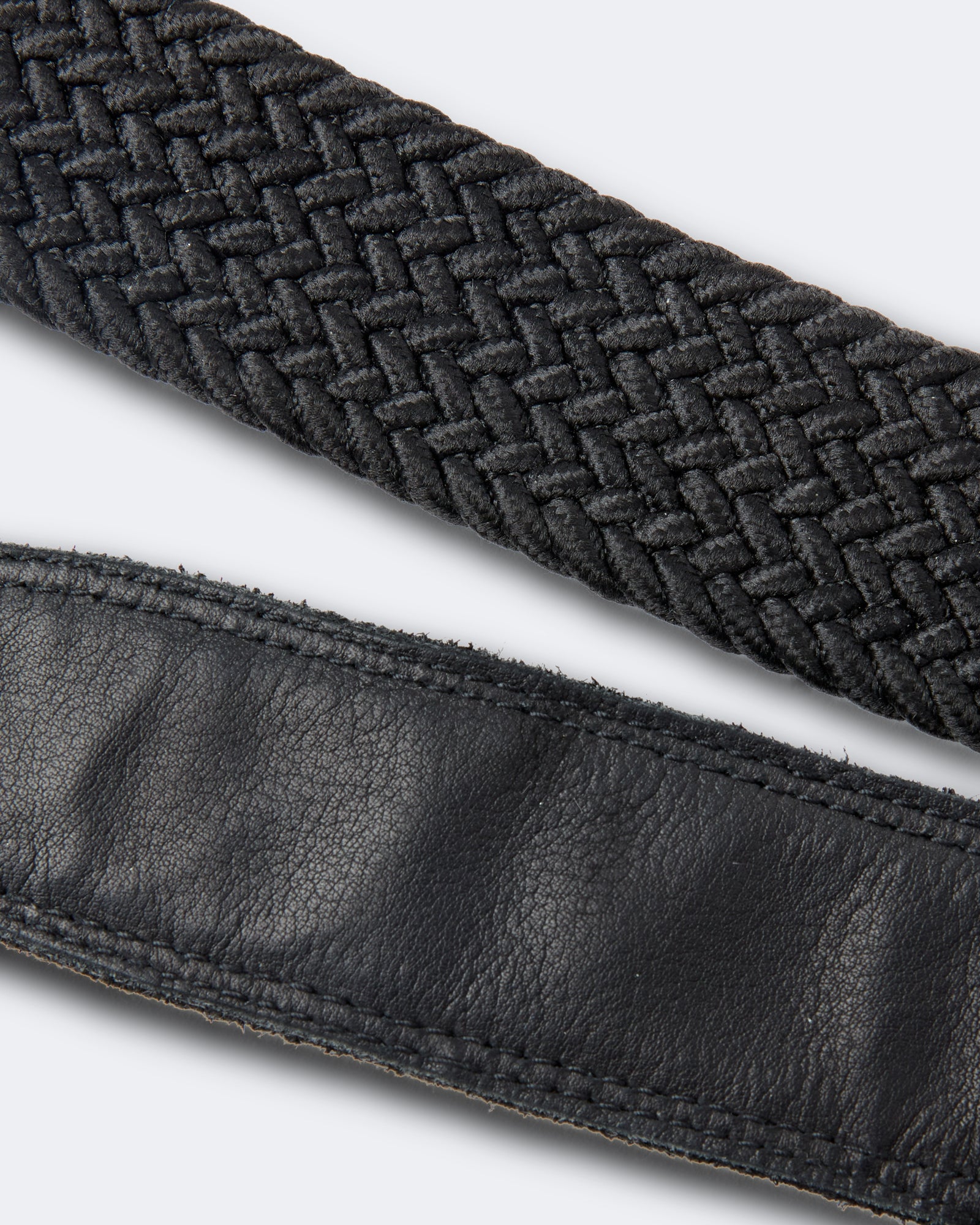 Elasticated Braided Stirrup Belt - BLACK