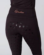 Load image into Gallery viewer, WINTER Thermal Rose Gold &amp; Black Riding Leggings / Tights with Phone Pockets - WATER RESISTANT
