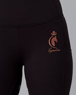Load image into Gallery viewer, WINTER Thermal Rose Gold &amp; Black Riding Leggings / Tights with Phone Pockets - WATER RESISTANT
