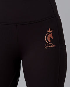 Horse Riding Leggings / Tights / Breeches with pockets - BLACK/ROSEGOLD –  Eqcouture
