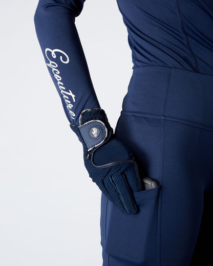 EQUESTRIAN HORSE RIDING GRIP GLOVES SLIM FIT - NAVY