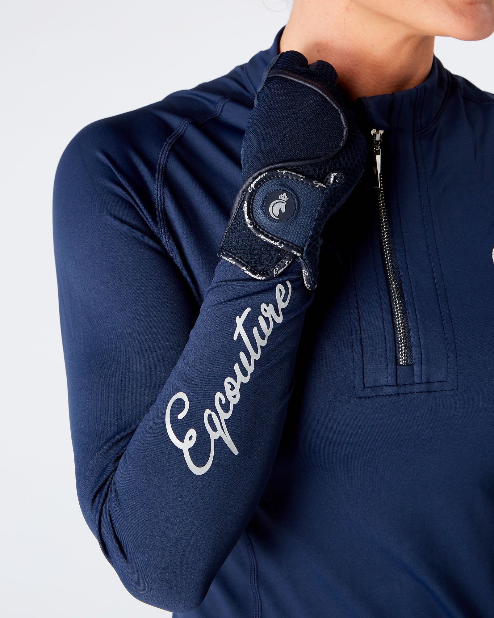 EQUESTRIAN HORSE RIDING GRIP GLOVES SLIM FIT - NAVY