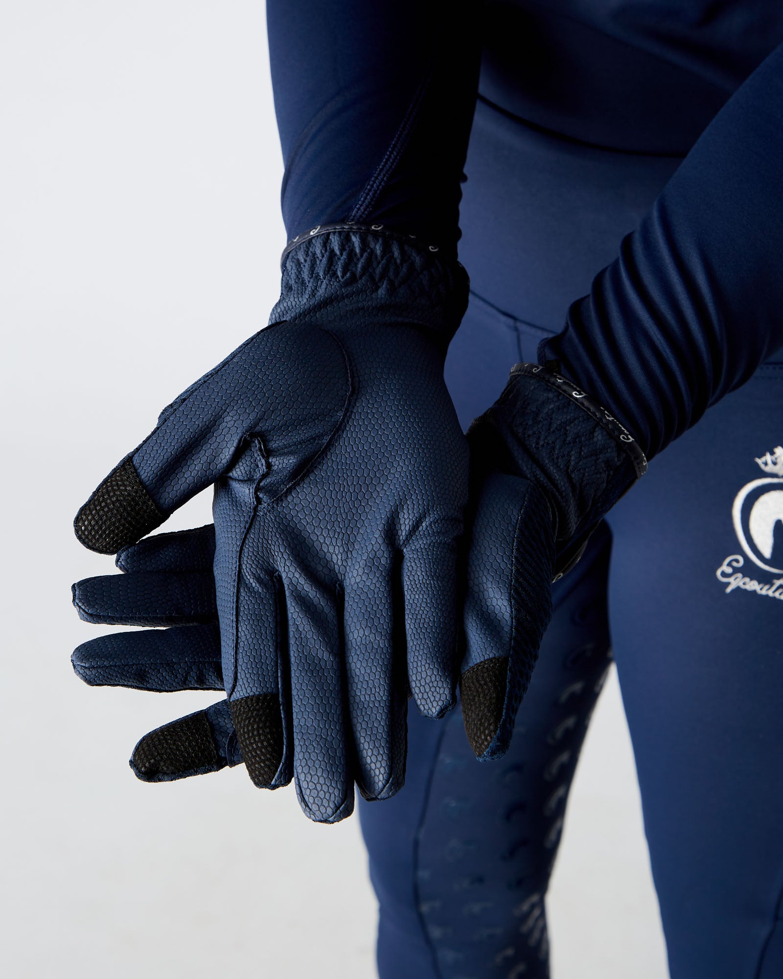 EQUESTRIAN HORSE RIDING GRIP GLOVES SLIM FIT - NAVY