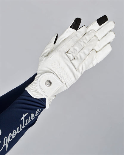 EQUESTRIAN HORSE RIDING GRIP GLOVES SLIM FIT COMPETITION WHITE