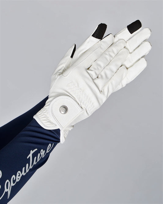 EQUESTRIAN HORSE RIDING GRIP GLOVES SLIM FIT COMPETITION WHITE