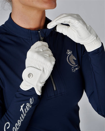 EQUESTRIAN HORSE RIDING GRIP GLOVES SLIM FIT COMPETITION WHITE