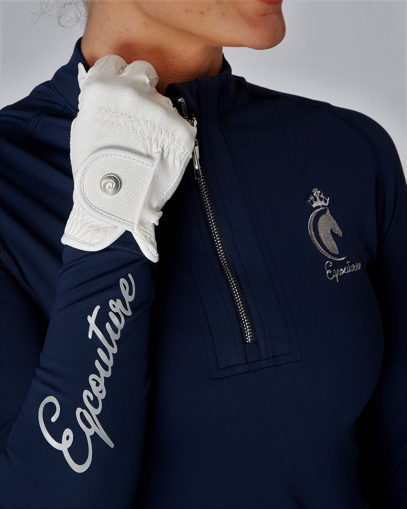 EQUESTRIAN HORSE RIDING GRIP GLOVES SLIM FIT COMPETITION WHITE