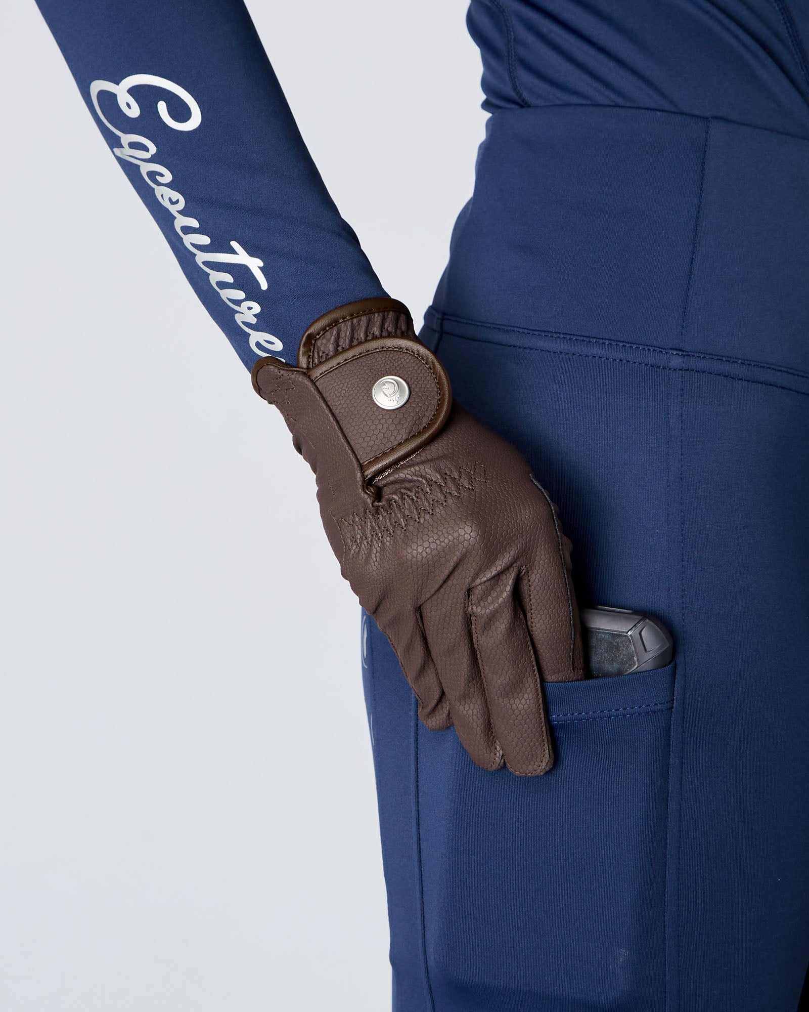 EQUESTRIAN HORSE RIDING GRIP GLOVES SLIM FIT - BROWN