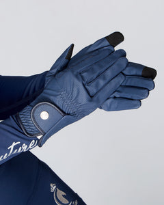 EQUESTRIAN HORSE RIDING GRIP GLOVES SLIM FIT -NAVY