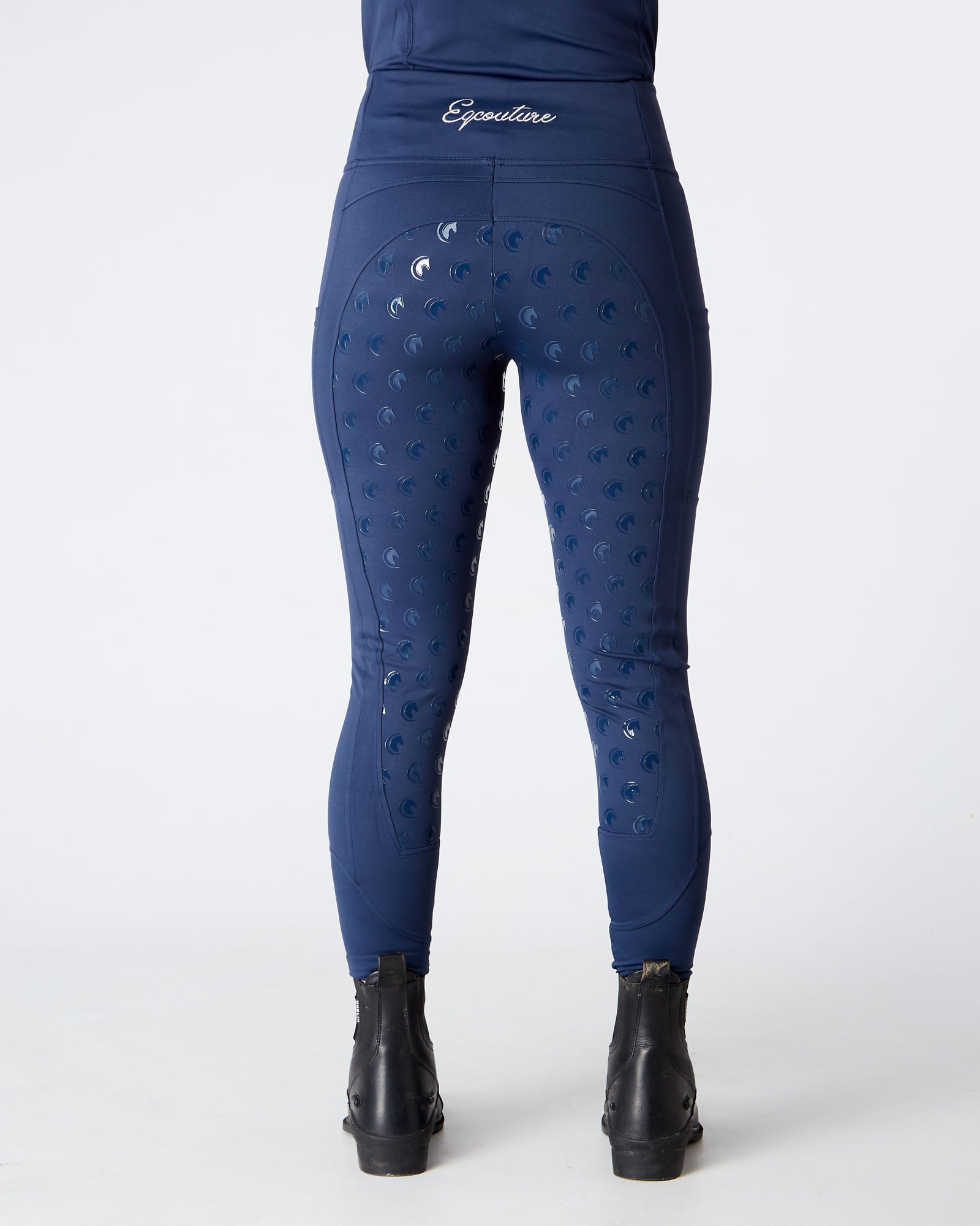 Navy Horse Riding Tights / Leggings with phone pockets  - NAVY