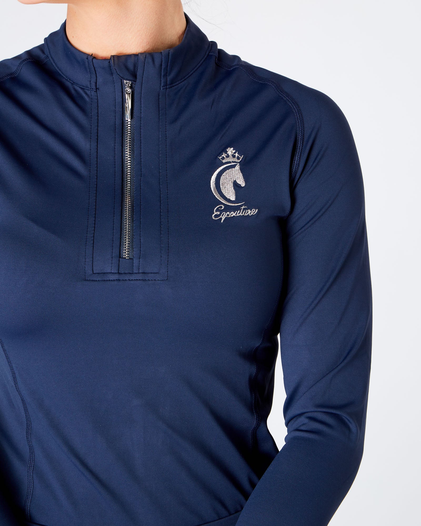 Womens Equestrian long sleeve NAVY riding top / base layer / sports horse riding top- Eqcouture.