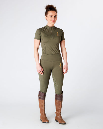 Horse Riding Equestrian Short Sleeve Base Layer - GREEN - Eqcouture