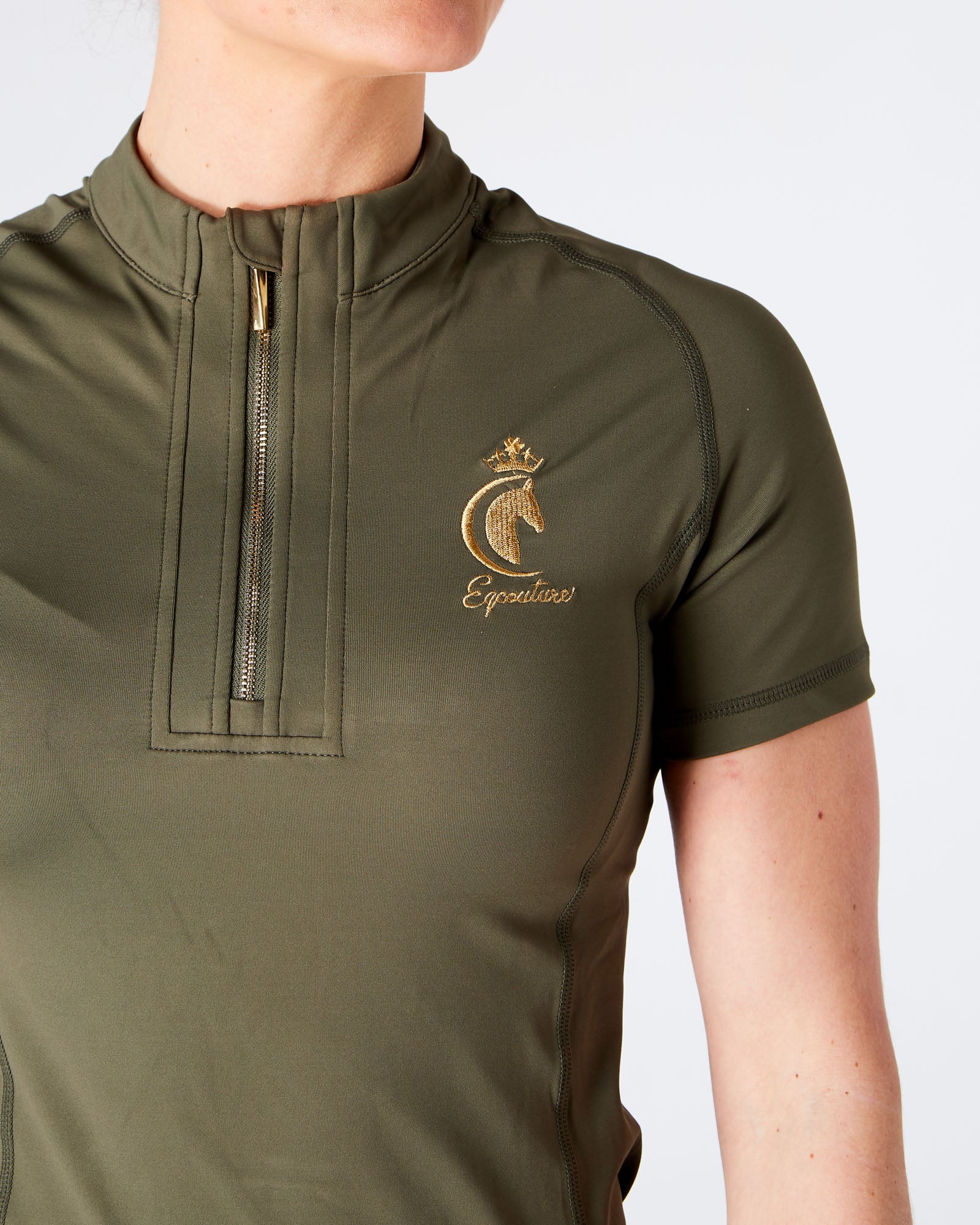 Horse Riding Equestrian Short Sleeve Base Layer - GREEN - Eqcouture