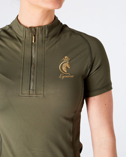 Horse Riding Equestrian Short Sleeve Base Layer - GREEN - Eqcouture