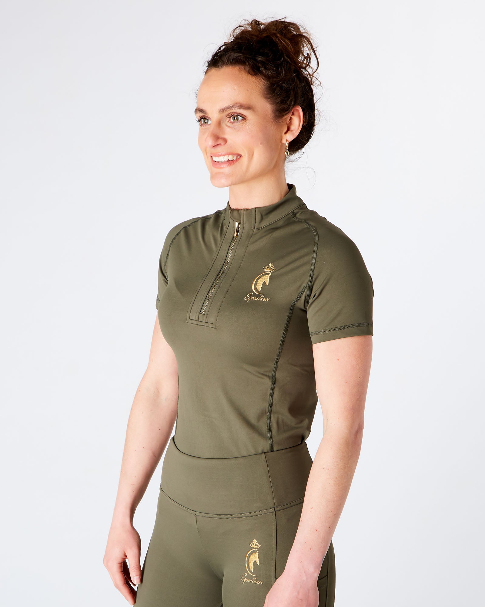 Horse Riding Equestrian Short Sleeve Base Layer - GREEN - Eqcouture