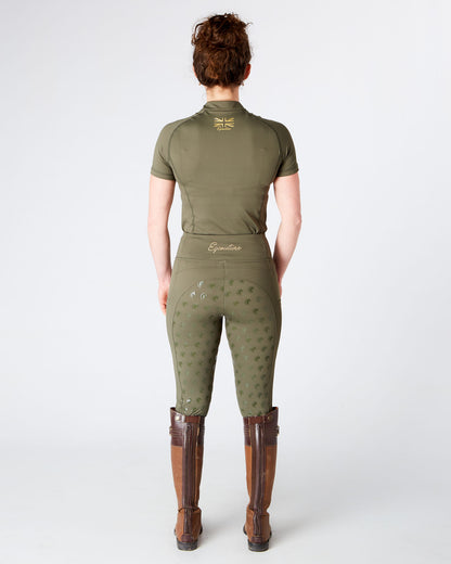 Horse Riding Equestrian Short Sleeve Base Layer - GREEN - Eqcouture