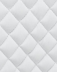 Equestrian white competition quilted jumping saddle pad/numnahs.