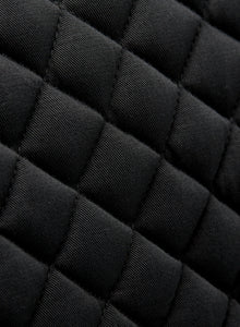 Equestrian black quilted jumping saddle pad/numnahs.
