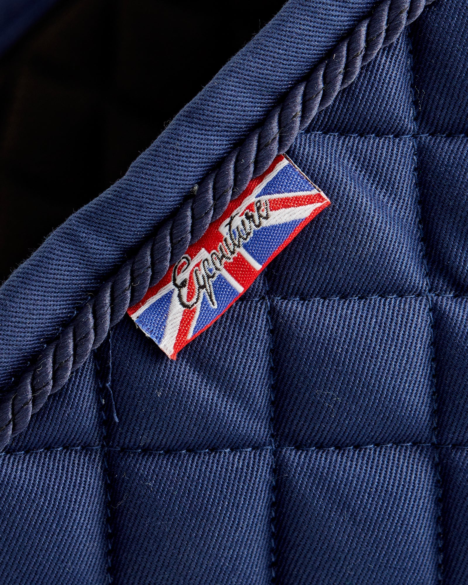 Equestrian Navy quilted jumping saddle pad/numnahs.