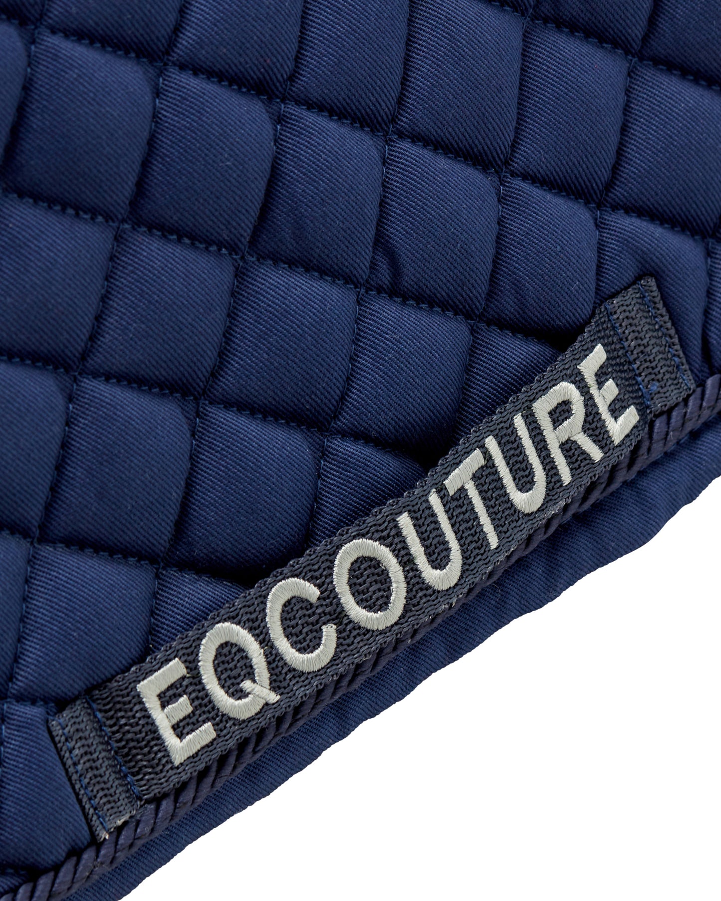 Equestrian navy quilted cotton dressage saddle pad/numnahs