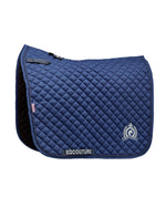 Load image into Gallery viewer, Equestrian navy quilted cotton dressage saddle pad/numnahs
