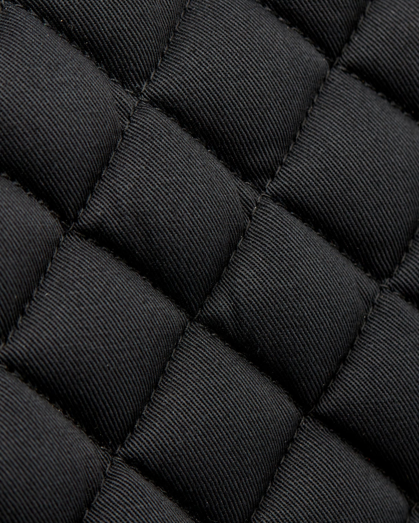 Equestrian black quilted cotton dressage saddle pad/numnahs