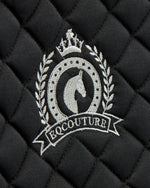 Load image into Gallery viewer, Equestrian black quilted jumping saddle pad/numnahs.
