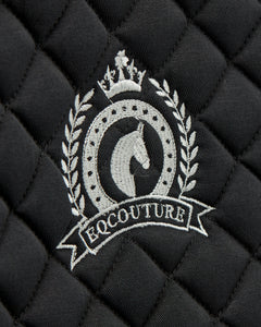 Equestrian black quilted jumping saddle pad/numnahs.