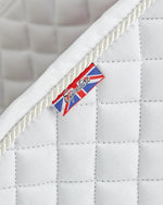 Load image into Gallery viewer, Equestrian white competition, cotton dressage saddle pad/numnahs
