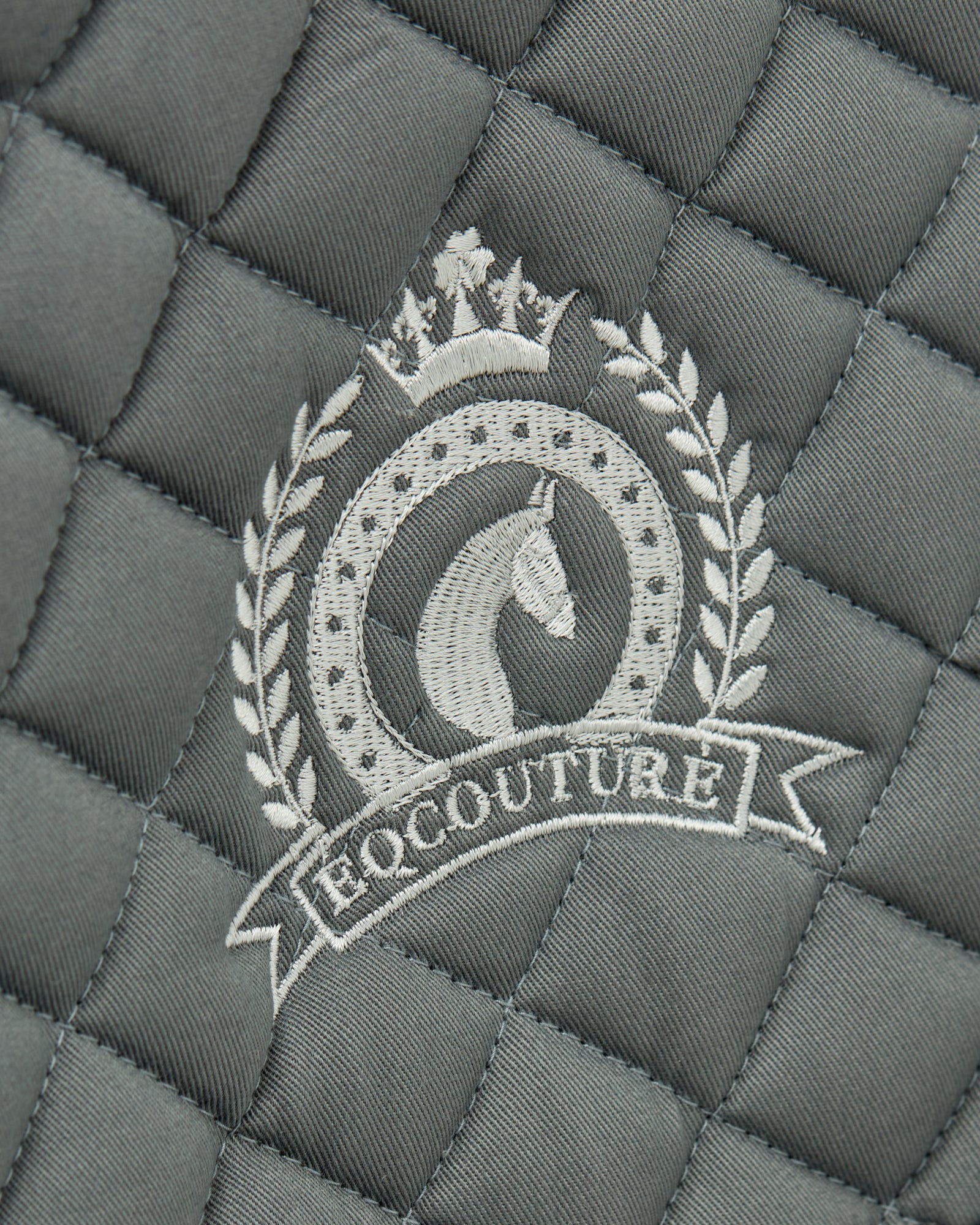 Equestrian Grey quilted cotton dressage saddle pad/numnahs.
