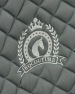Load image into Gallery viewer, Equestrian Grey quilted cotton dressage saddle pad/numnahs.
