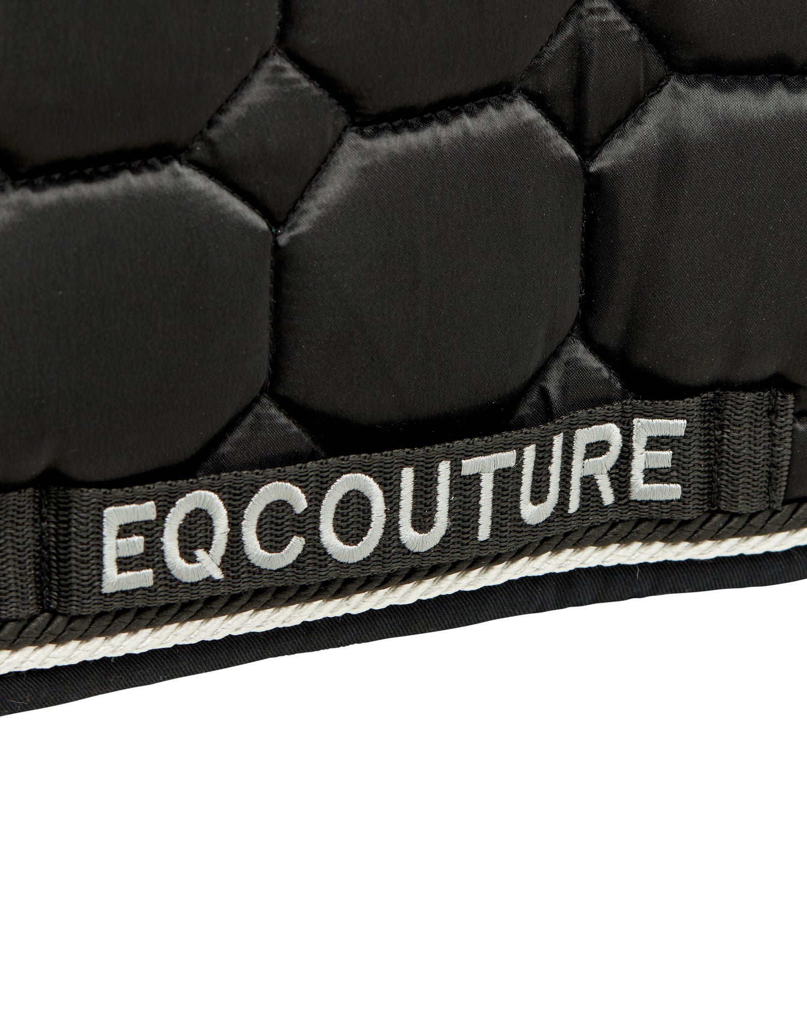 Eqcouture 'Symmetry' Luxury Satin Dressage Saddle Pad - NIGHTFALL (BLACK)