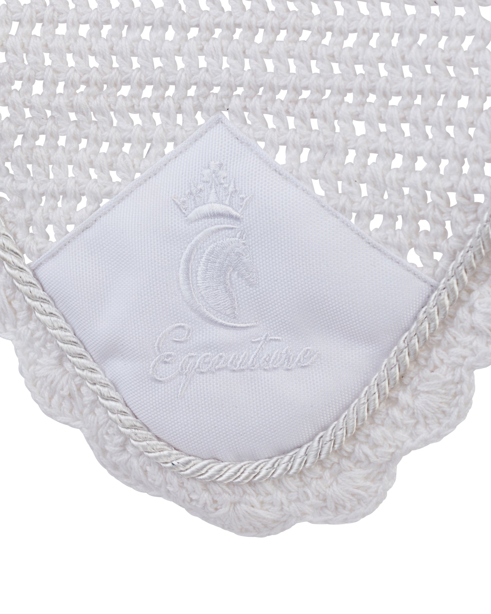 Equestrian horse full/cob/pony white competition fly veil/hood/ears.