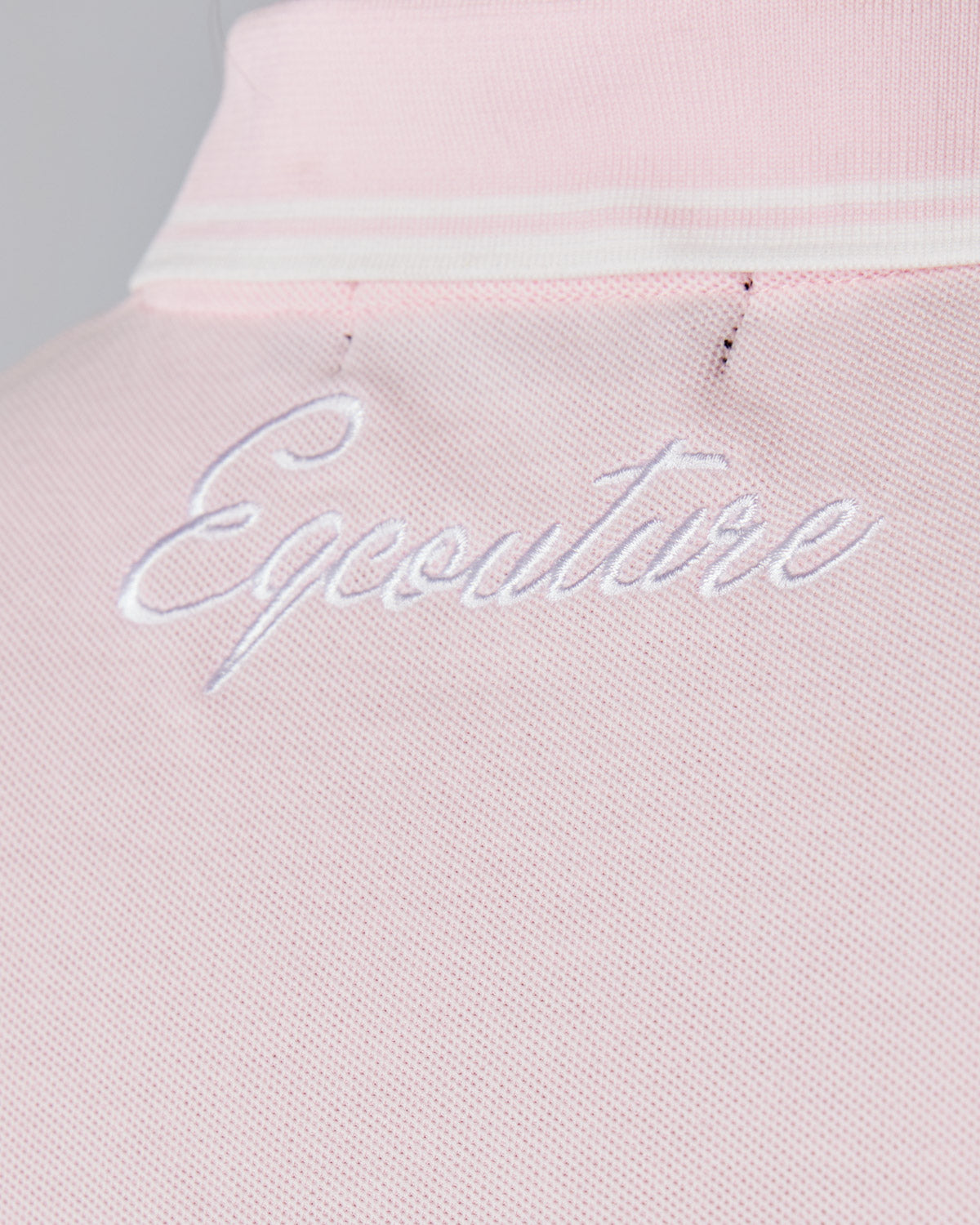 Equestrian pink short sleeve polo top. Tapered, fitted classic polo.