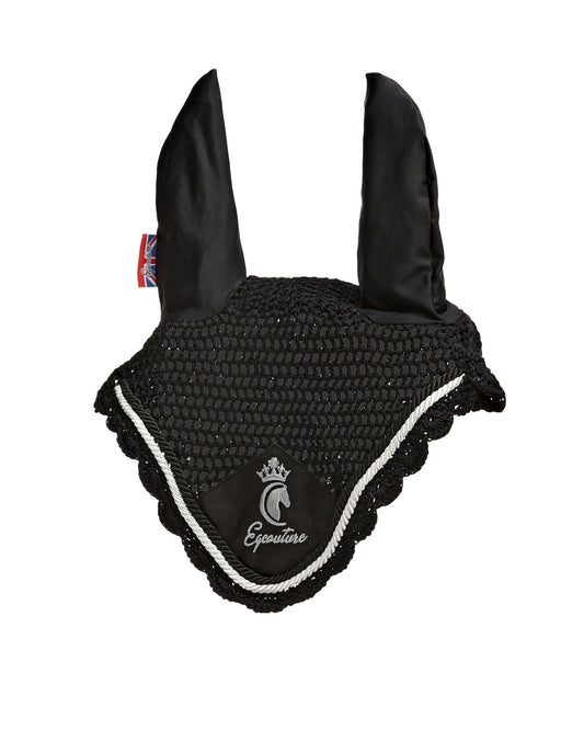 Equestrian horse black fly veil/ hood/ ears.