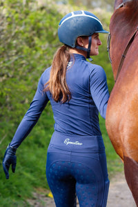 Navy Horse Riding Tights / Leggings with phone pockets  - NAVY