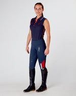 Load image into Gallery viewer, TEAM Women&#39;s Equestrian Polo Shirt Sleeveless NAVY

