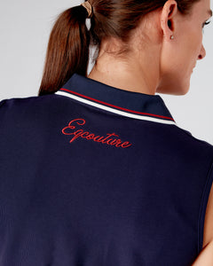 TEAM Women's Equestrian Polo Shirt Sleeveless NAVY