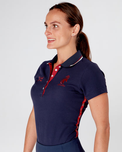 TEAM Women's Polo Shirt Short Sleeve- NAVY