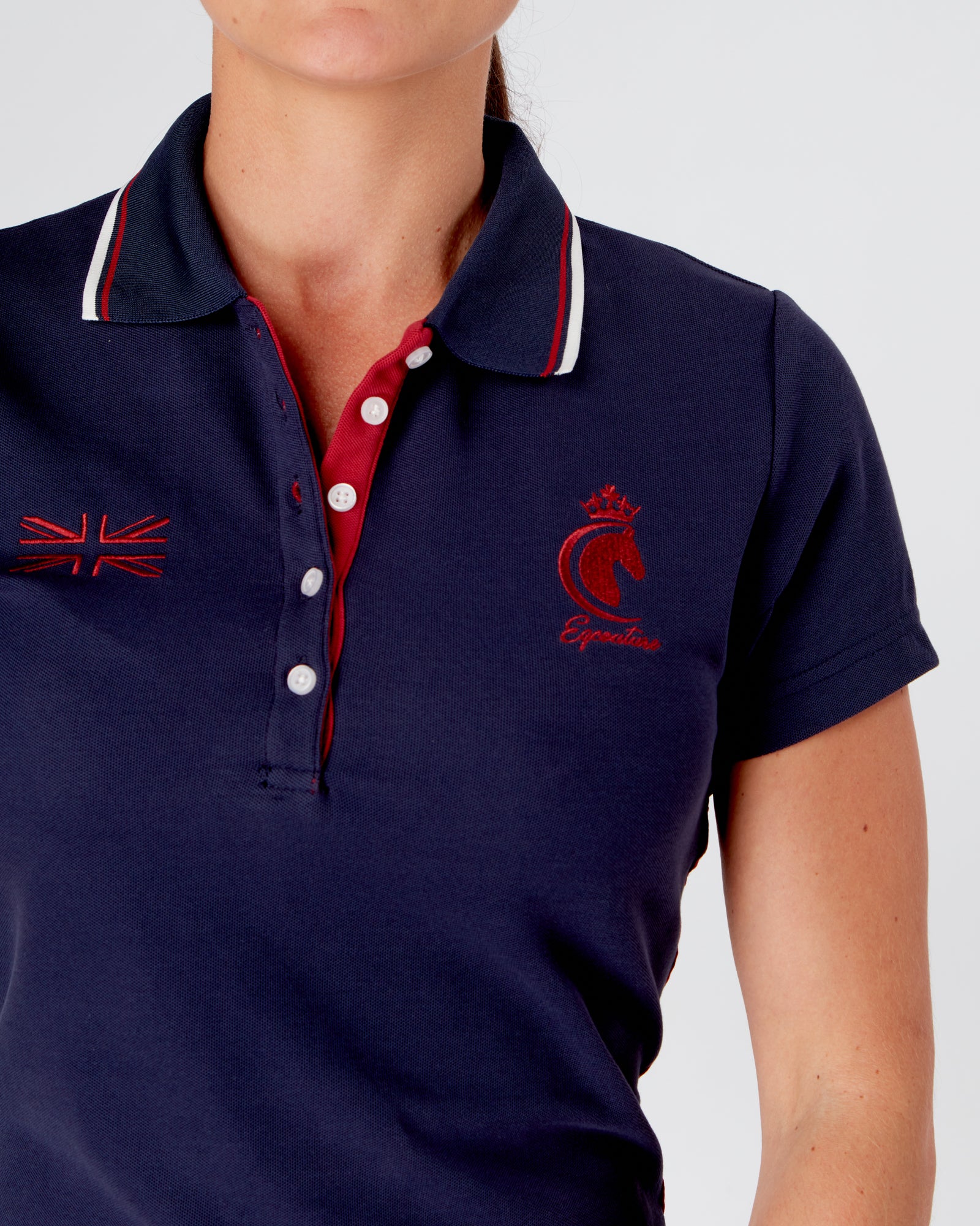 TEAM Women's Polo Shirt Short Sleeve- NAVY