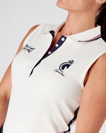 Load image into Gallery viewer, TEAM Women&#39;s Equestrian Polo Shirt Sleeveless - WHITE
