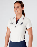 Load image into Gallery viewer, TEAM Women&#39;s Equestrian Polo Shirt Short Sleeve- WHITE

