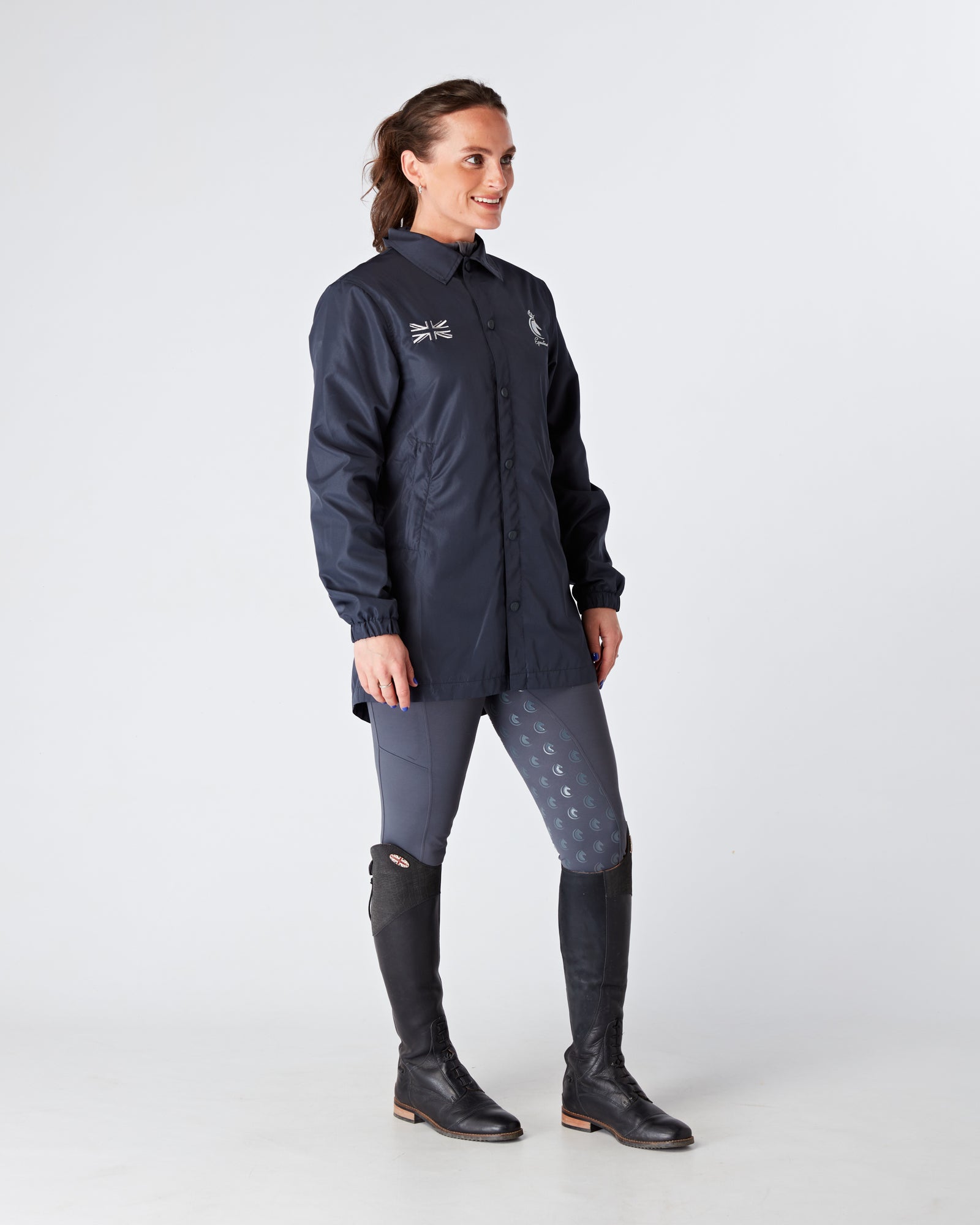 Womens equestrian luxury lightweight, waterproof, smart jacket- NAVY