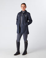 Load image into Gallery viewer, Womens equestrian luxury lightweight, waterproof, smart jacket- NAVY
