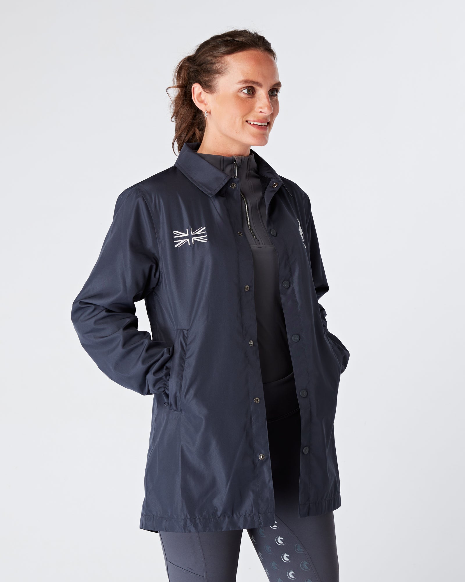 Womens equestrian luxury lightweight, waterproof, smart jacket- NAVY