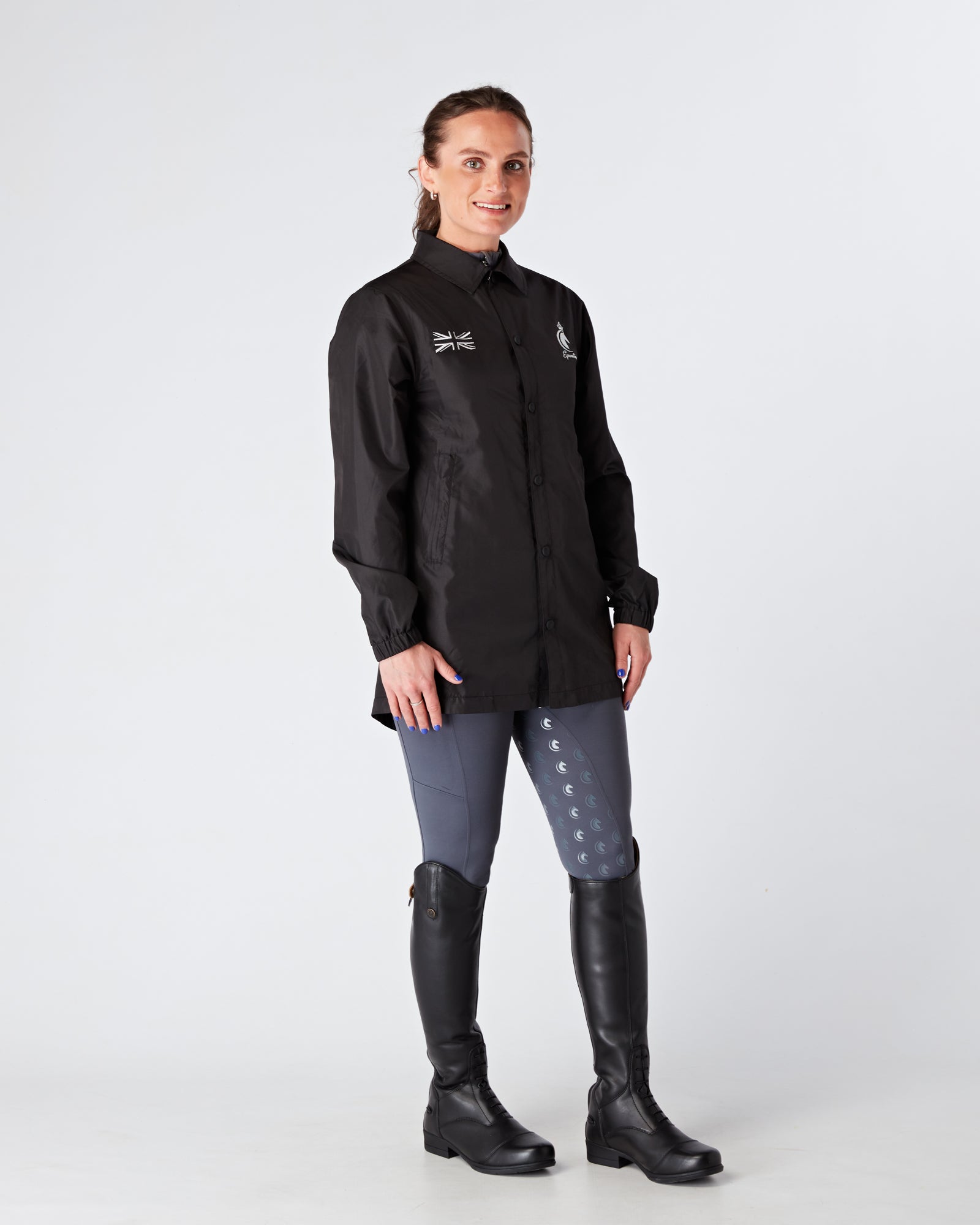 Womens equestrian luxury lightweight, waterproof, smart jacket- BLACK