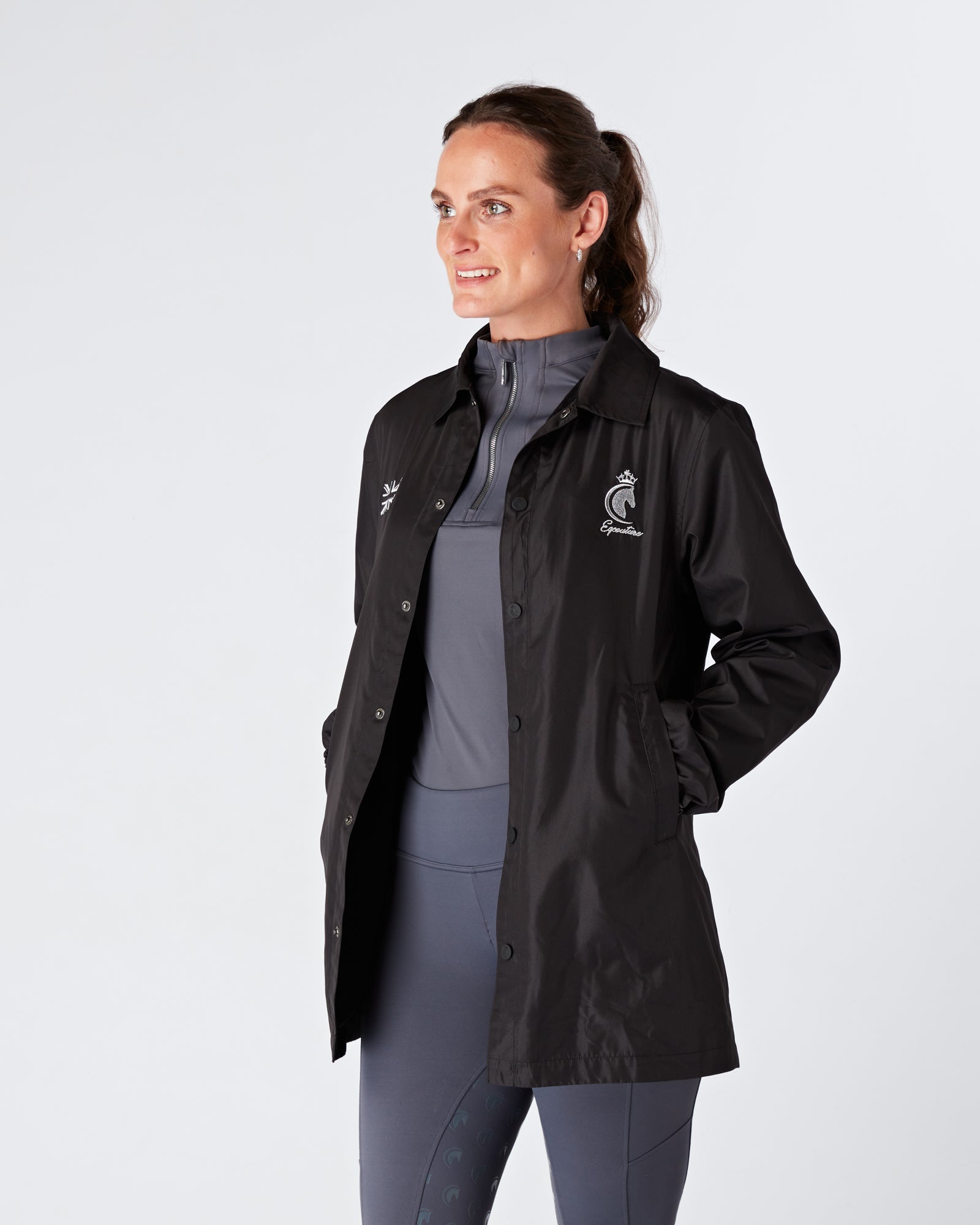 Womens equestrian luxury lightweight, waterproof, smart jacket- BLACK