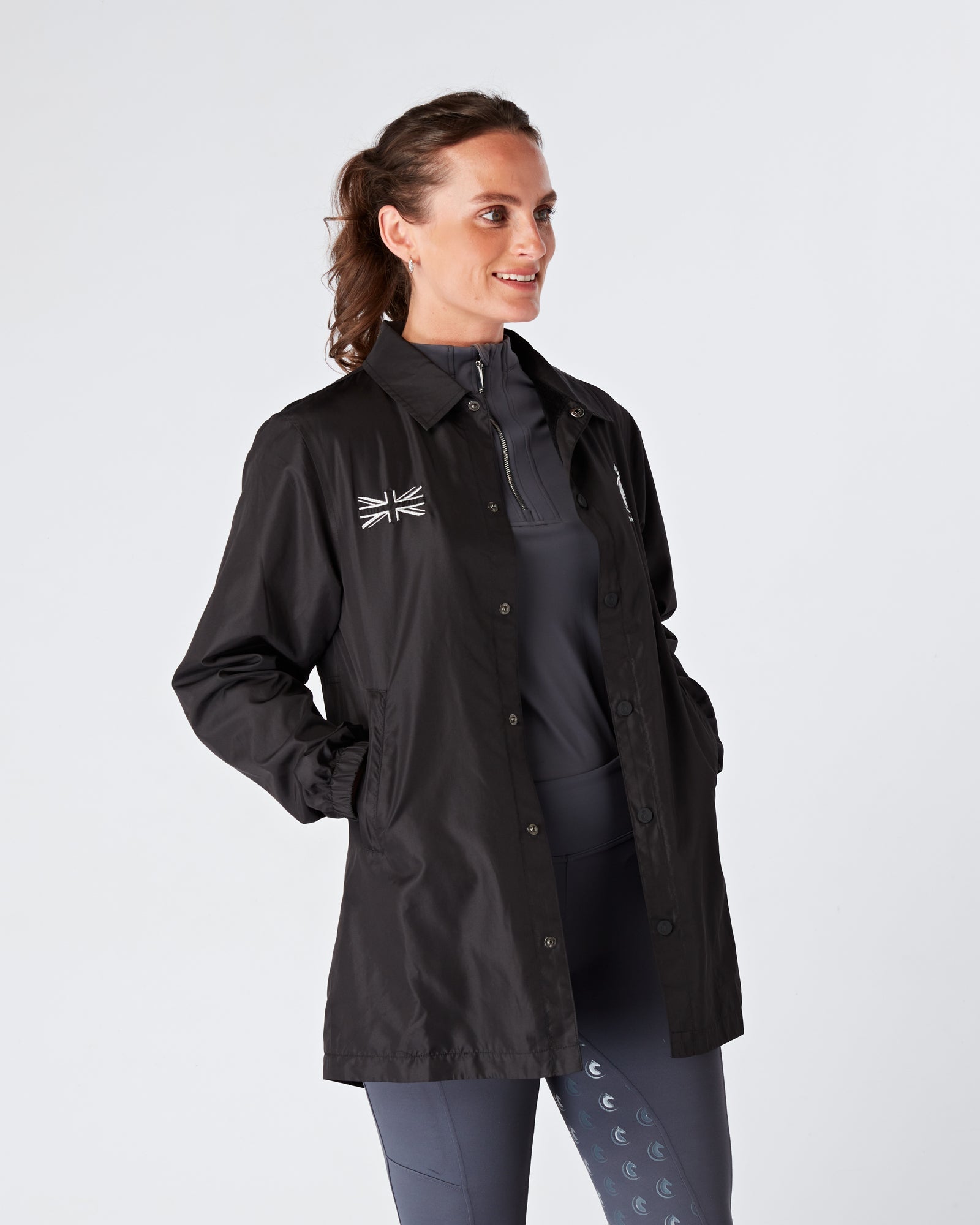 Womens equestrian luxury lightweight, waterproof, smart jacket- BLACK