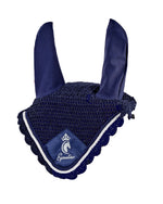 Load image into Gallery viewer, Eqcouture &#39;Symmetry&#39; Fly Veil / Hood / Ears - MIDNIGHT (NAVY)
