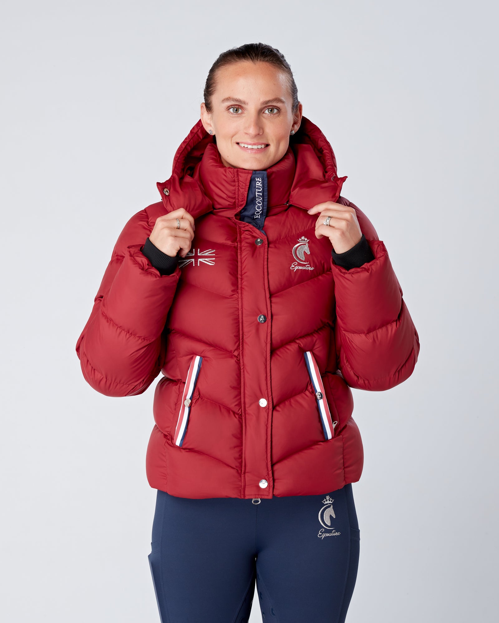 Exclusive Short Chilli Red Puffer Coat  / Jacket - Detachable Hood